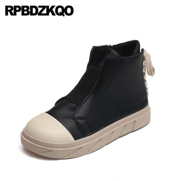 

boots short sneakers autumn fall patchwork booties black lace up casual waterproof shoes women ankle 2021 round toe flat