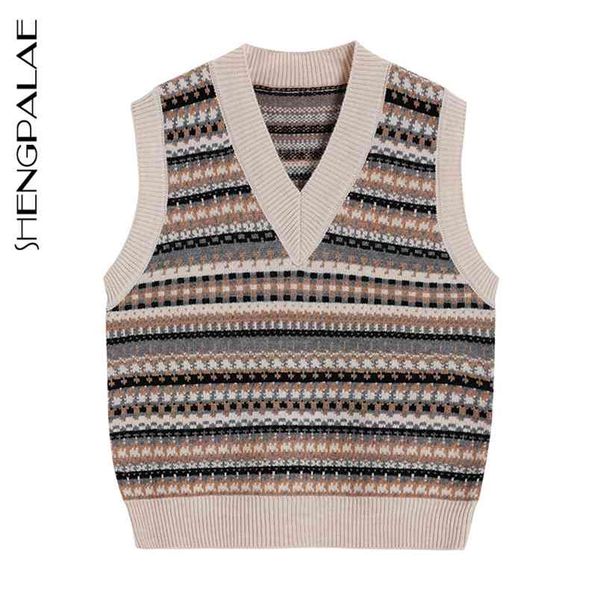 

autumn long sleeve jumper knitted loose fashion pullover femme sleeveless sweater vest jacket za5553 210427, White;black