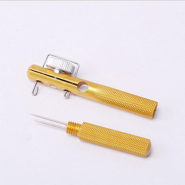 

metal fishing line string knotter manual portable hook tool (golden) hooks