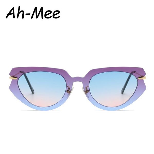 

sunglasses cat eye women fashion gradient lens alloy cateye vintage luxury sun glasses men shades retro one piece oculos uv400, White;black