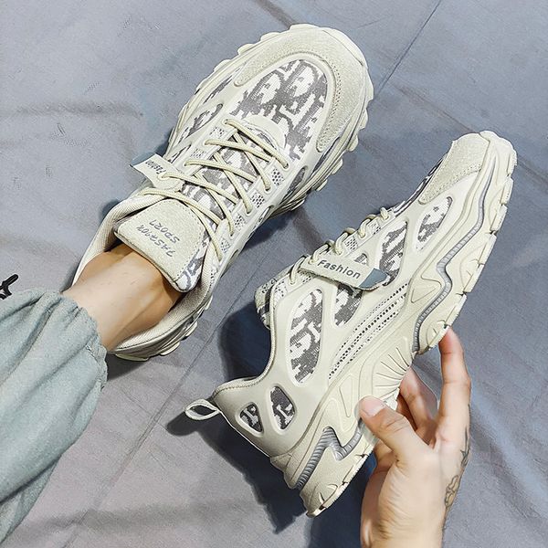 

Breathable Running Shoes Light Mens Shoes New Sports Shoes Large Size Comfortable Sneakers Fashion Walking Jogging, Beige