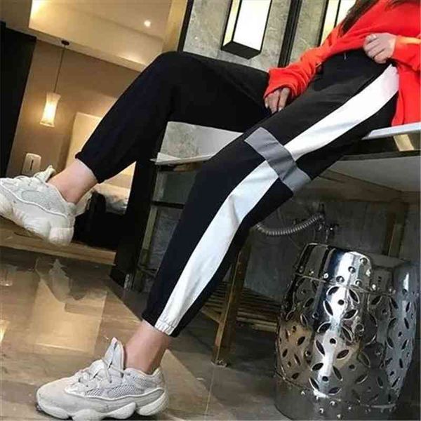 

hip hop sweatpants joggers women pant black sport summer korean harajuku harem pants casual loose pantalones de mujer, Black;white