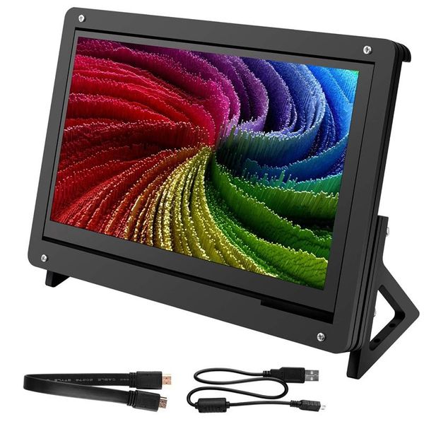 

monitors 7 inch capacitive press lcd display for raspberry pi 3b/3b+ screen input 1024x600 with case stand holder
