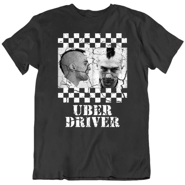 

taxi driver parody uber funny classic movie fan t shirt, White;black