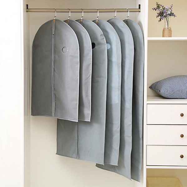 

hanging clothes dust cover coat suit garment long non-woven storage bag wardrobe clothing protector case boxes & bins