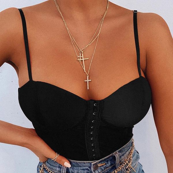 

women's tanks & camis european and american ins string suspenders vest fashion mesh stitching slim slimming one-piece tide, White