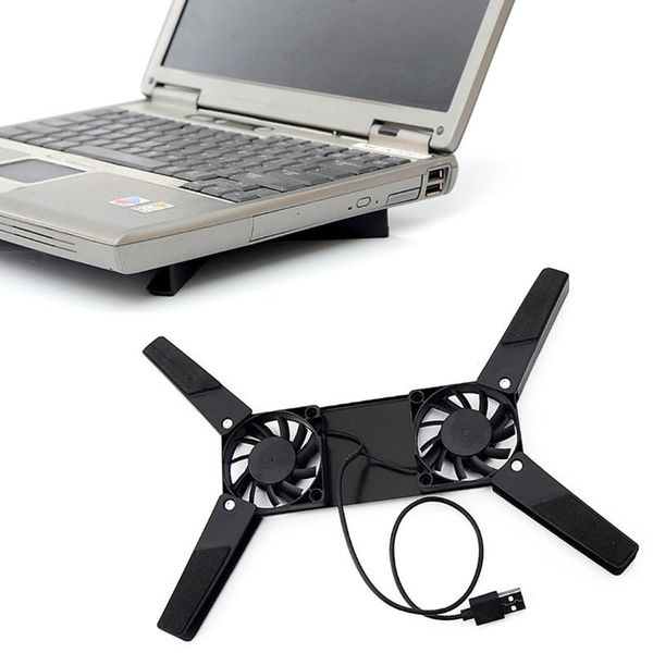 

lapcooling pads fashion portable slim smart usb fan pad 2 fans cooler plug play for notebook pc computer peripherals