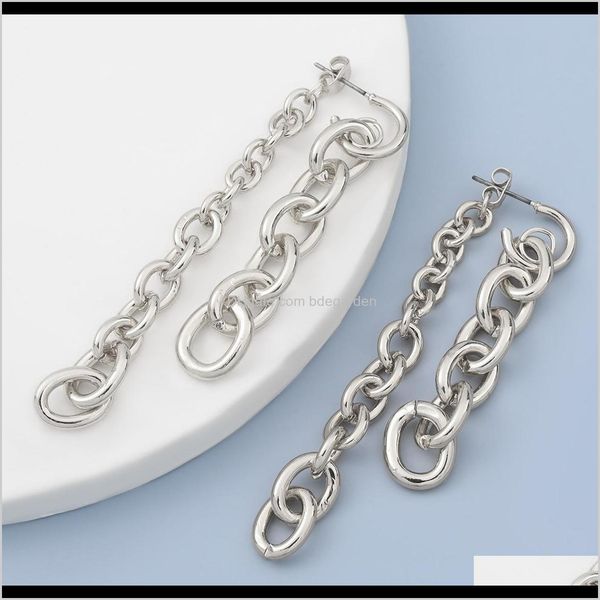 

& chandelier jewelry delivery 2021 alloy geometric hanging dangle drop chain earrings hip hop accessories for women ft2m8, Silver