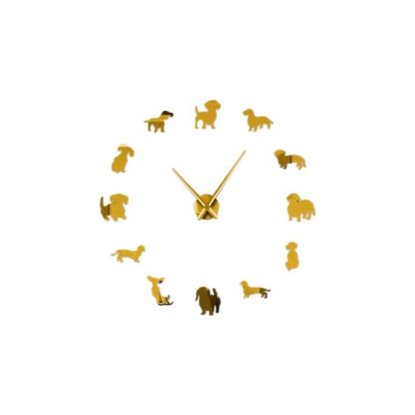 

wall clocks home frameless giant bedroom el art puppy dog accessories hanging battery-operated clock diy decor 3d gifts modern