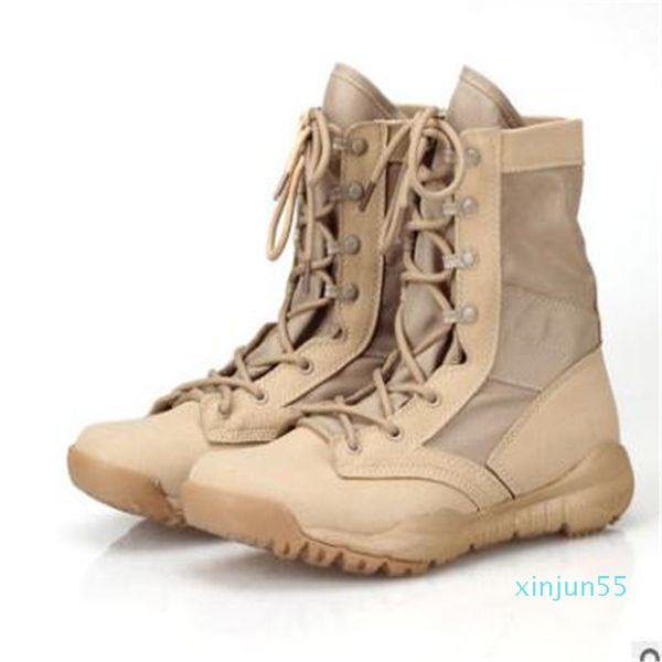 

military tactical police army boots sand and black men's boot fashion size 36---46