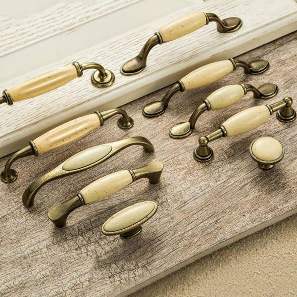 

handles & pulls beige ceramic door luxury antique furniture knobs and for kitchen cabinet cupboards concise drawer