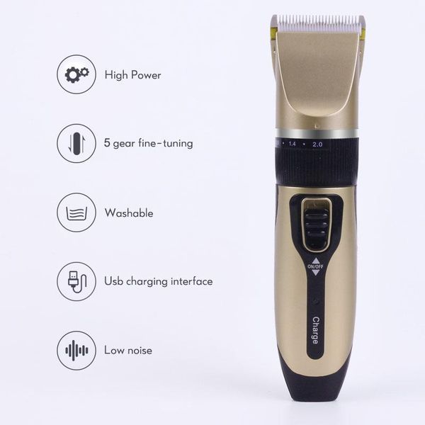 

hair clippers electric chipper low noise design trimmer blade adjustable cutting machine usb charging cutter with 4 limit combs 43