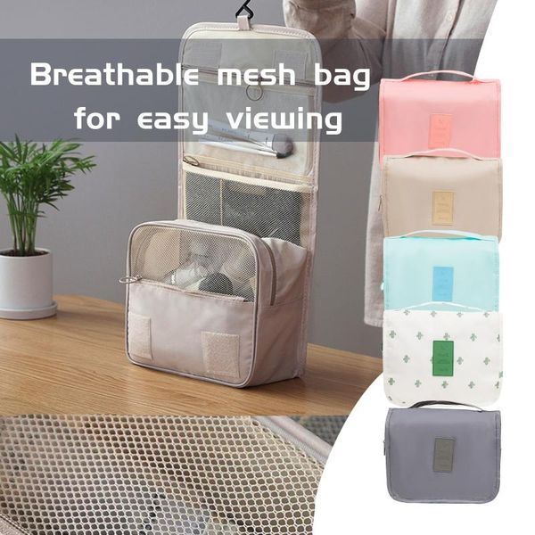 

storage bags portable toilet bag large capacity cosmetic bag, hook women's nessessarie travel organizer for cosmetics
