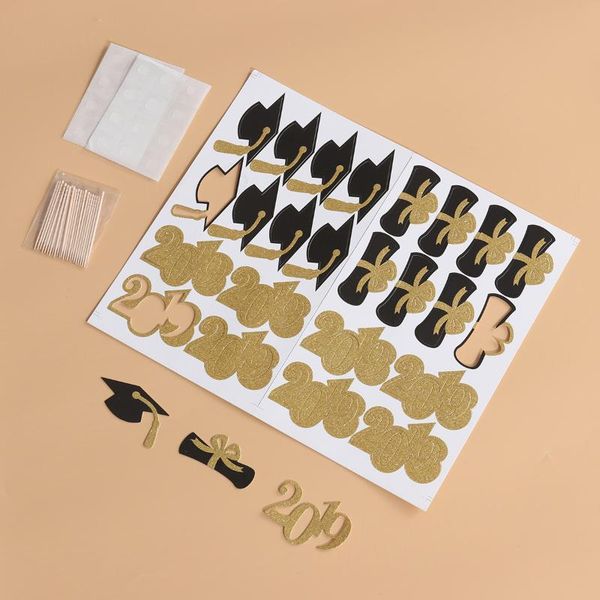 

other festive & party supplies 48pcs 2021 graduation glitter decorative cake er cupcake decor supplies(each 16 of number, cap,