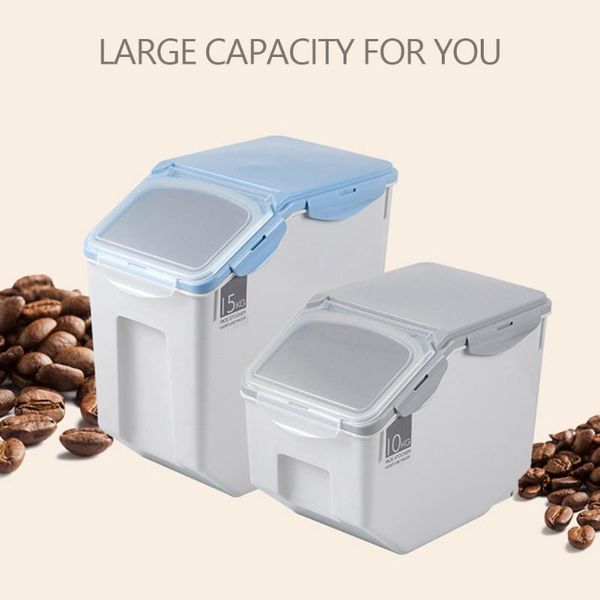 

plastic storage box 10kg sealed rice container bucket moisture-proof case flour grain bottles & jars