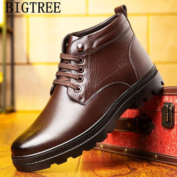 

boots winter mens dress genuine leather men ankle shoes fashion snow zapatillas hombre casual botas, Black
