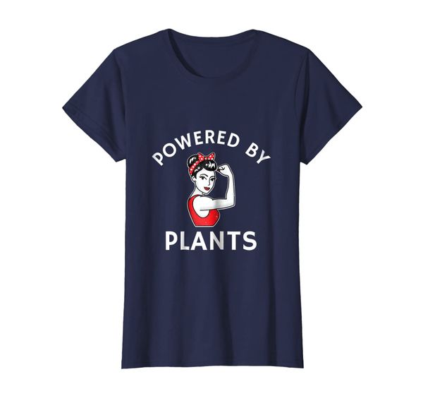 

Powered By Plants Retro Women' Vegan Fitness T-Shirt, Mainly pictures