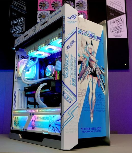 

fans & coolings 4 pcs of argb asus rog strix helios pc case white se7en decoration modification custom side back panel lighting