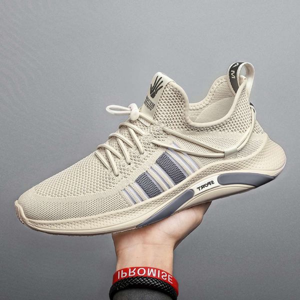 

casual shoes flying woven breathable sports shoes 2021 spring new men's casual fashion korean nvuw, Black