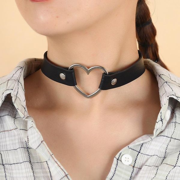 

chokers european and american leather necklace bondage neck band jewelry, Golden;silver