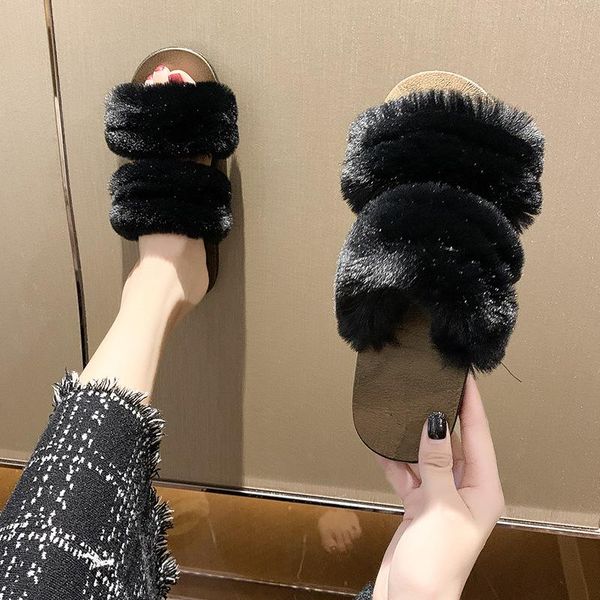 

slippers autumn and winter women fashion ladies comfortable cute korean style, Black