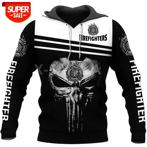 

skull firefighter 3d print hoodie man women harajuku spring autumn outwear zipper pullover sweatshirt casual style #wm17, Black