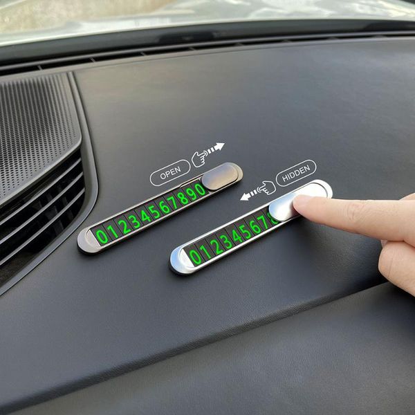 

car organizer temporary parking card phone number notification stickers for mini mitsubishi accessories