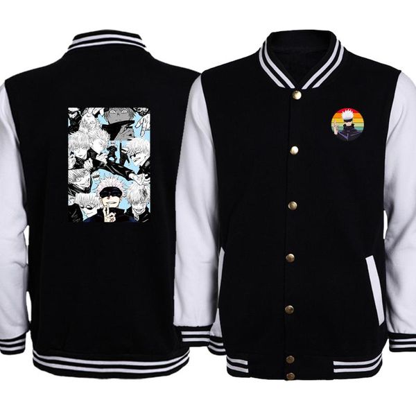 

men's jackets jujutsu kaisen japan anime print men baseball harajuku hip hop clothing coats fashion male jacket, Black;brown