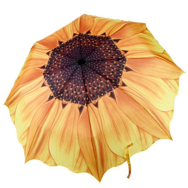 

umbrellas sunflower three fold gift umbrella uv protection folding creative