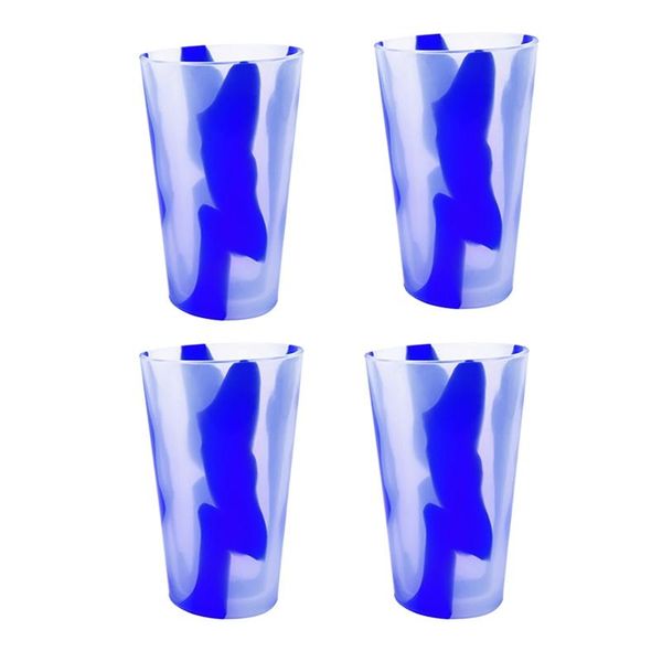 

4-pack silicone pint gl set shatterproof unbreakable cup drinkware water bottle