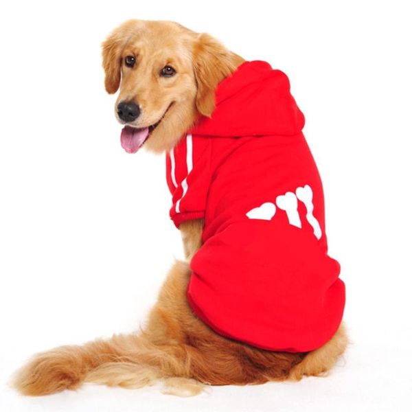 

dog apparel hooded comfortable big pet prints clothes hoodie yellow/red/gray/black