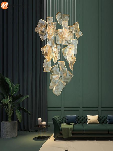 

pendant lamps nordic postmodern led lighting simple light luxury living room lamp creative stairs dining hall paper large
