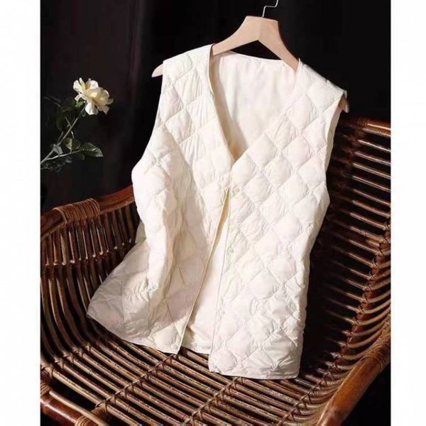 

vest in autumn vest for women light short simple collar version, White