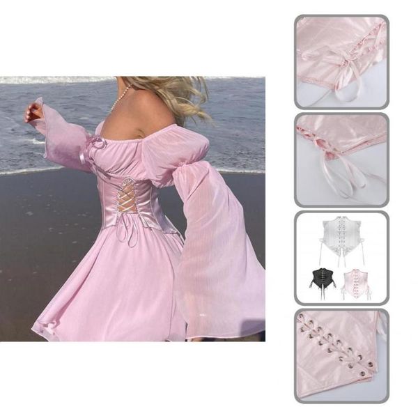 

bustiers & corsets fashion practical attractive lace-up lady cincher trendy waist corset bow-know for club, Black;white