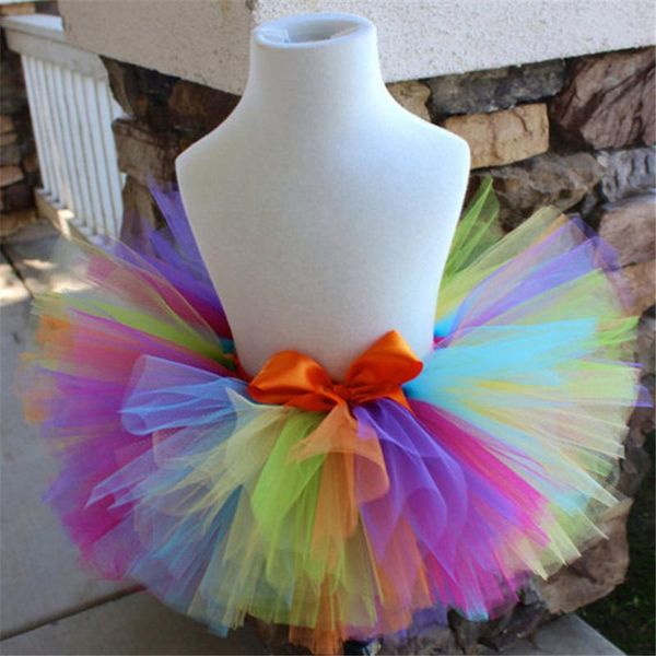 

skirts multicolor baby girls fluffy tulle ballet tutu dance pettiskirts with ribbon bow kids party costume cloth, Blue