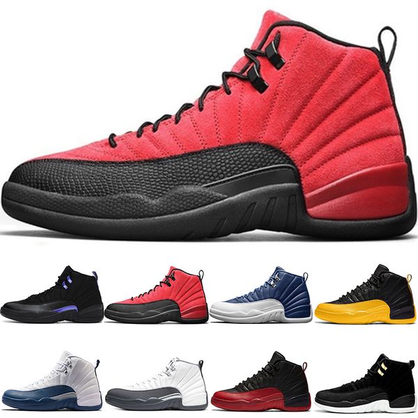 

wholesale twist basketball shoes 12 des chaussures 12s dark concord reverse flu game royal indigo french blue mens trainers sneakers size 7-