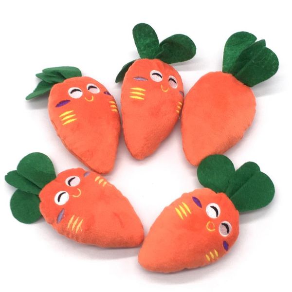 

small animal supplies sounding puppy dog chew toy vegetable cartoon squeak for cat pets plush cute smile carrot pet clean teeth