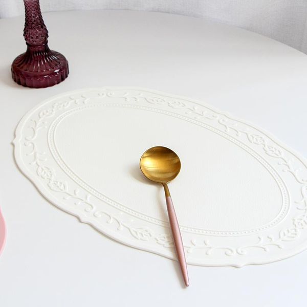 

mats & pads silicone mat oval relief place lace shape dining korean table insulation pad po frame decoration wedding desk