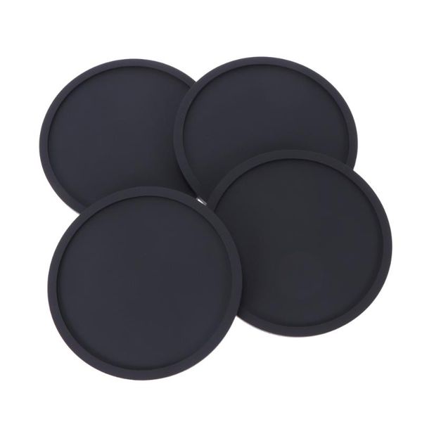 

8pcs round thickened cup mat practical coasters non-slip heat insulation pad for home kitchen(black) running shorts, Black;blue