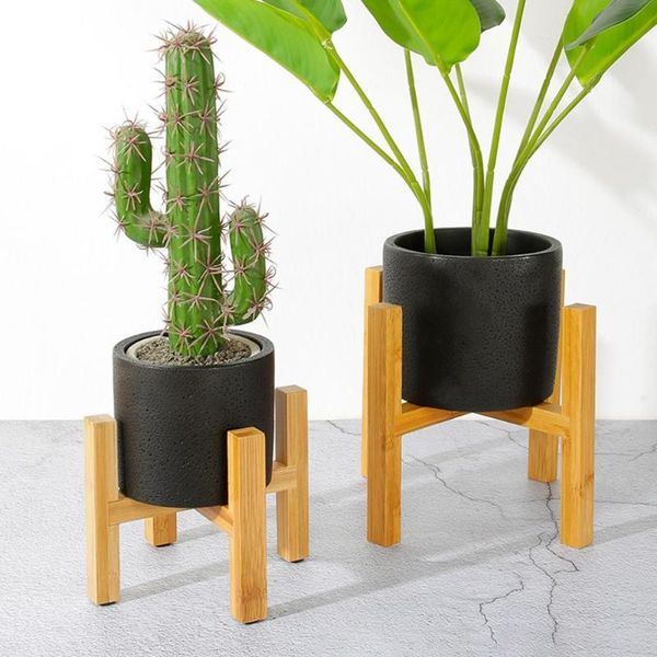 

wood flower pot bonsai rack holder home garden indoor display plant stand shelf planters & pots