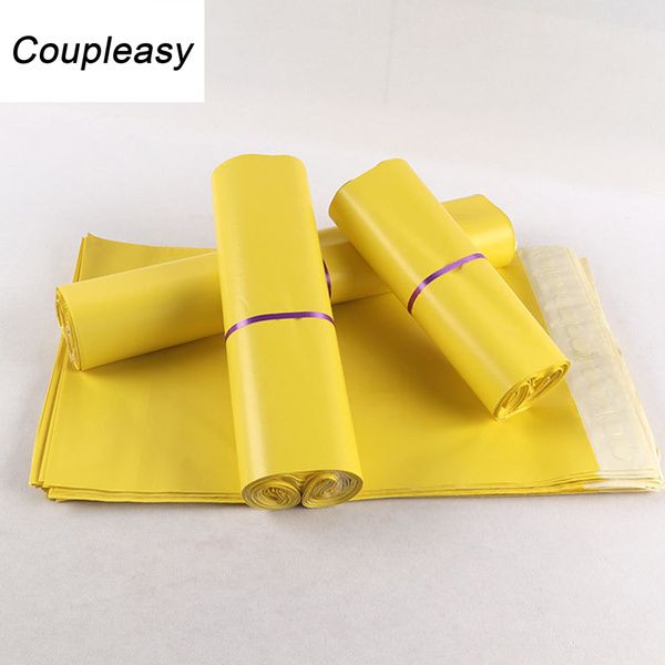 10 adet 7 Boyutları Sarı Plastik Zarf Kendinden Yapışkanlı Kurye Saklama Torbaları Posta Mailer Nakliye Çantası Express Ambalaj Zarflar