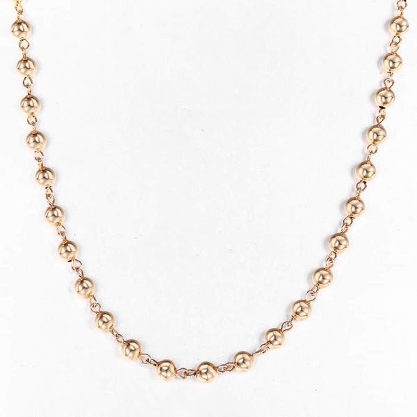 

pendant necklaces fashion 585 rose gold bead chain necklace for women girls lobster clasp wedding elegant jewelry gifts 50cm 60cm hcnm01, Silver