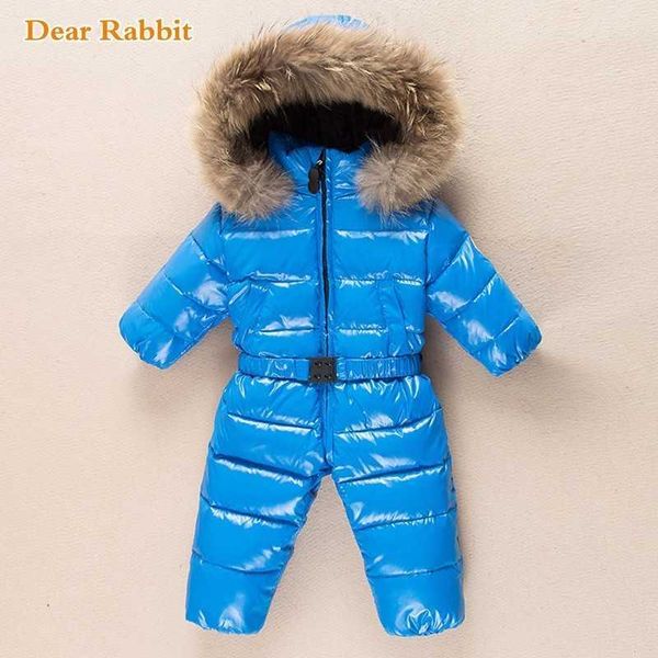 Россия младенца зимний комбинезон одежды теплые верхние одежды пальто снега носить утка вниз куртка снятые для детей мальчики девушки одежда H0909