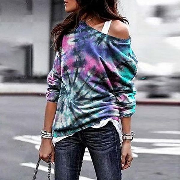 

women's t-shirt women fashion winter casual off shoulder long sleeved tees plus size print ladies s-3xl, White