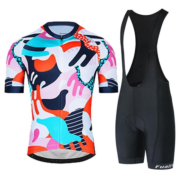 

racing sets fualrny 100% polyester pro cycling jersey set mtb bicycle clothes sportswear bike clothing maillot ropa ciclismo, Black;blue