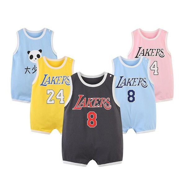 

jumpsuits 2021 born cotton jumpsuit baby boys girls clothing one-piece summer sleeveless rompers infant kids climbing clothes, Blue