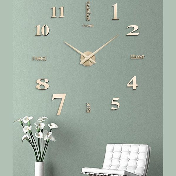 

wall clocks home living room creative clock acrylic diy european style sticker decorative