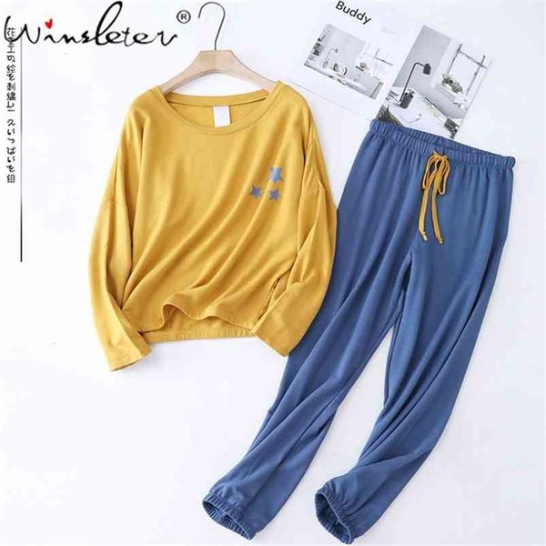

warm womens soft pajamas set 2 pieces sleepwear plus size casual simple knit stretchy autumn winter homewear p05410b 210421, Black;red