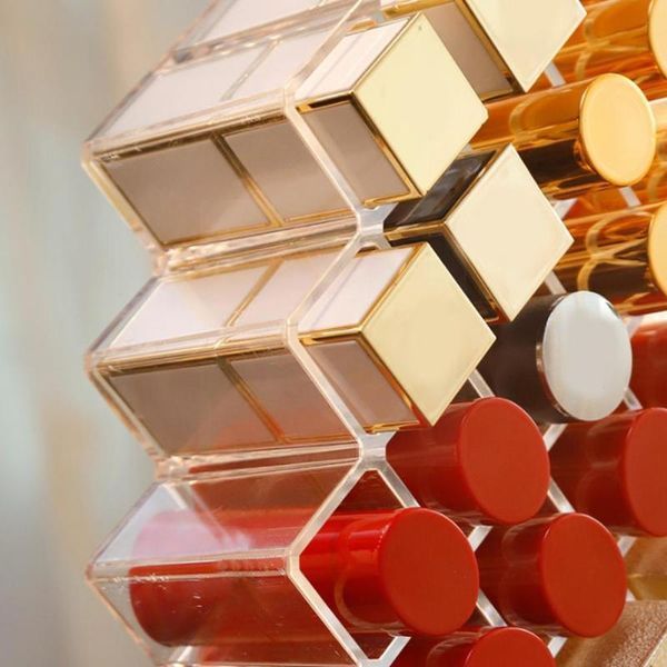 

eyebrow tools & stencils 28 grids acrylic lipstick stand holder clear makeup organizer box up make display storage cosm t1e7