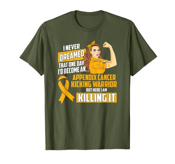 

i'd become an appendix cancer kicking warrior shirt, White;black